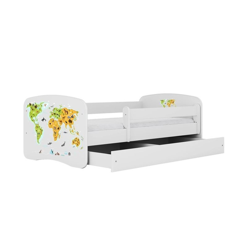 Kocot Kids, Babydreams, łóżko, białe, mapa, 80-180 cm