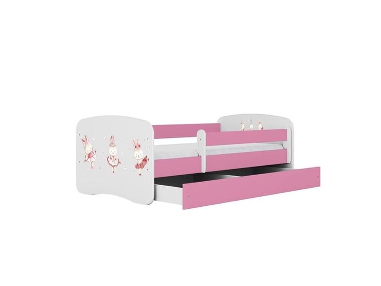 Kocot Kids, Babydreams, łóżko, różowe, króliczki z motylkami, 70-140 cm