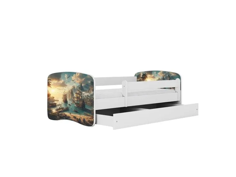 Kocot Kids, Babydreams, łóżko z materacem, białe, statek, 70-140 cm