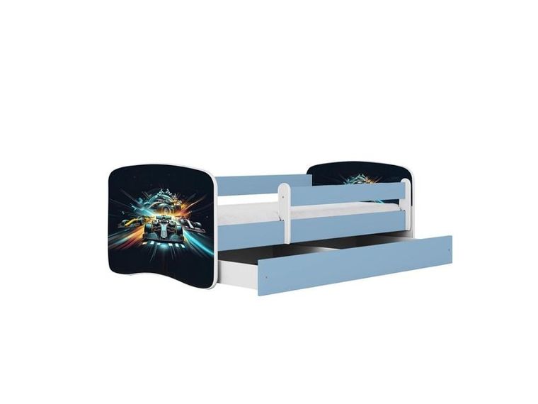 Kocot Kids, Babydreams, łóżko z materacem, niebieskie, wyścig, 80-160 cm
