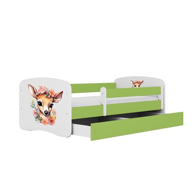 Kocot Kids, Babydreams, łóżko z materacem, zielone, bambi, 80-160 cm