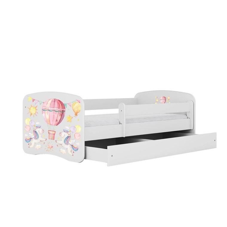 Kocot Kids, Babydreams, łóżko z szufladą, białe, balonik, 80-160 cm
