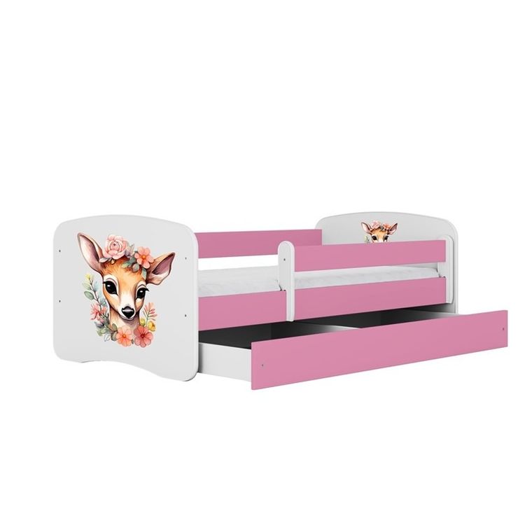 Kocot Kids, Babydreams, łóżko z szufladą, różowe, bambi, 80-180 cm