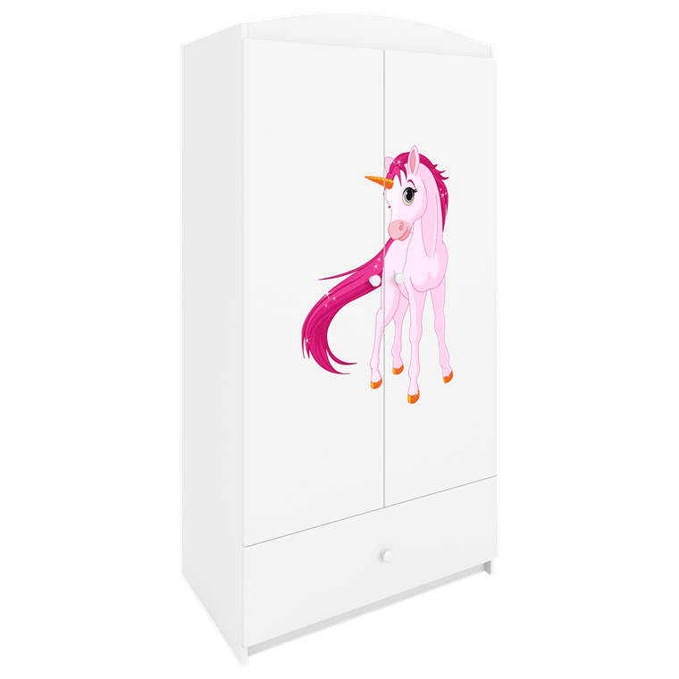 Kocot Kids, Babydreams, szafa, biała, jednorożec, 181.2-52-90 cm