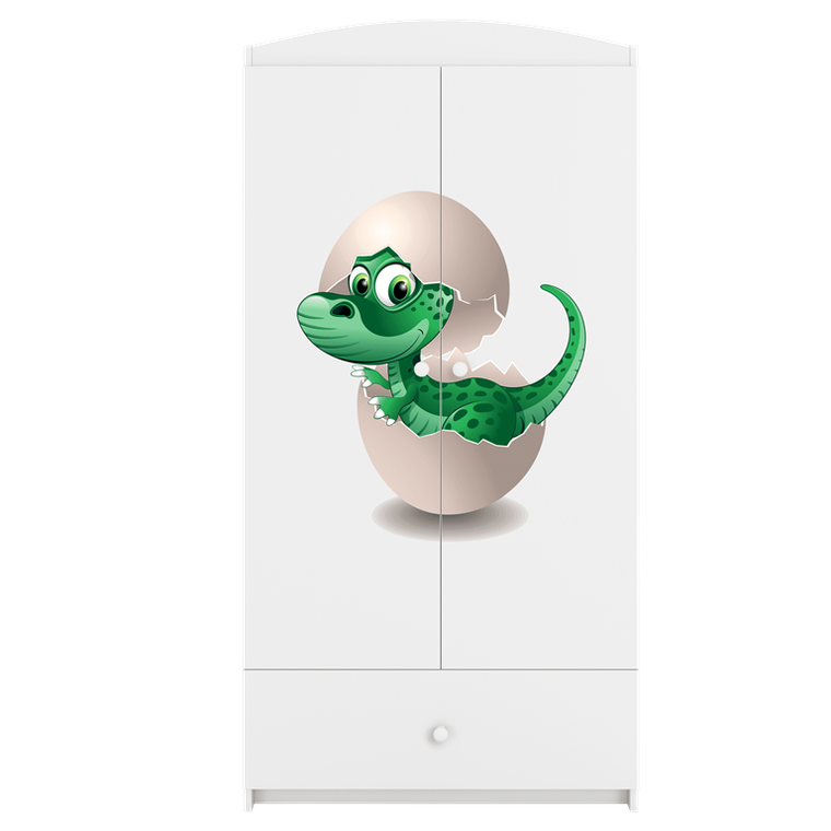 Kocot Kids, Babydreams, szafa, biała, mały dino, 181.2-52-90 cm