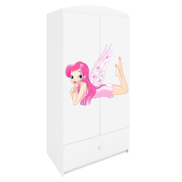 Kocot Kids, Babydreams, szafa, biała, wróżka ze skrzydełkami, 181.2-52-90 cm