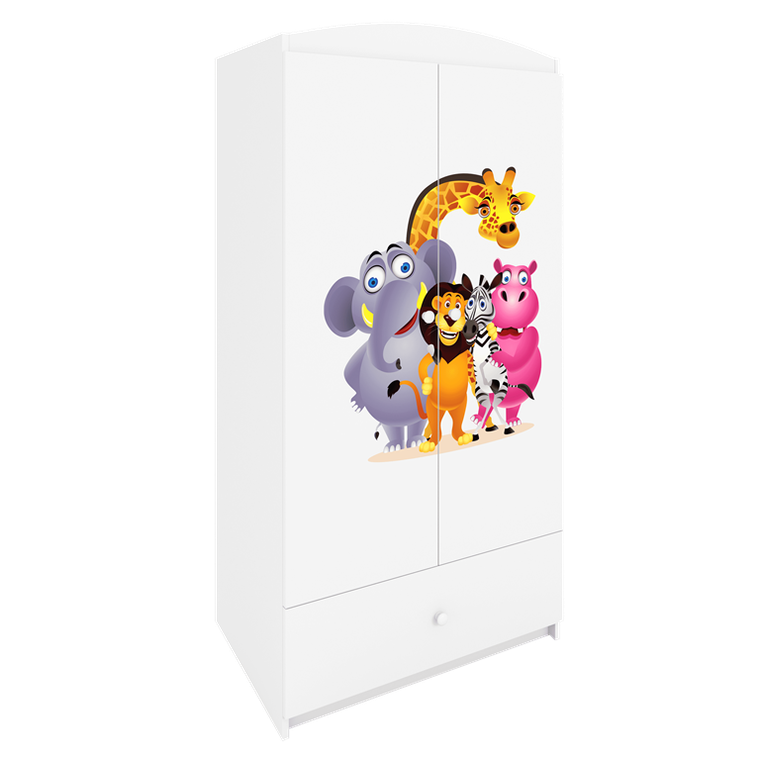 Kocot Kids, Babydreams, szafa, biała, ZOO, 181.2-52-90 cm