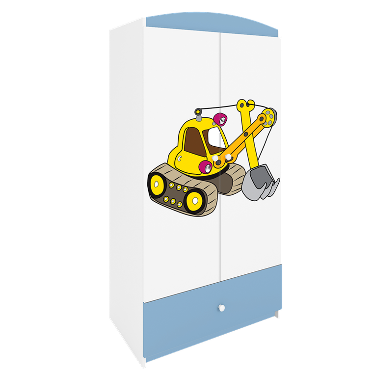 Kocot Kids, Babydreams, szafa, niebieska, koparka, 181.2-52-90 cm