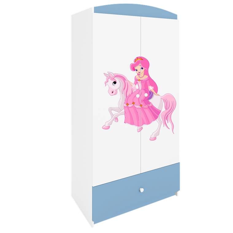 Kocot Kids, Babydreams, szafa, niebieska, księżniczka na koniku, 181.2-52-90 cm