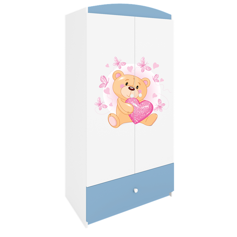 Kocot Kids, Babydreams, szafa, niebieska, miś motylki, 181.2-52-90 cm