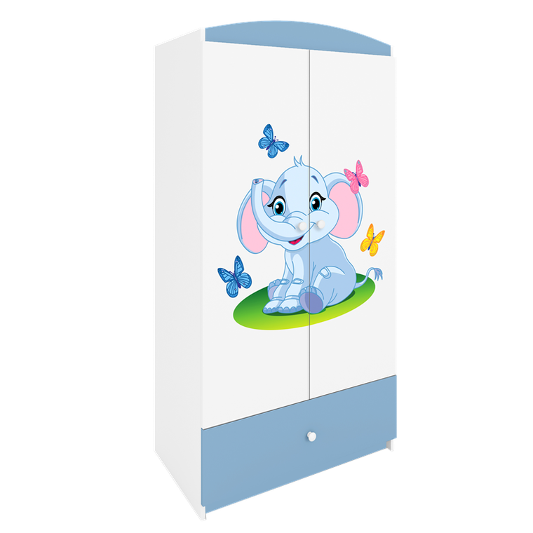 Kocot Kids, Babydreams, szafa, niebieska, słonik, 181.2-52-90 cm