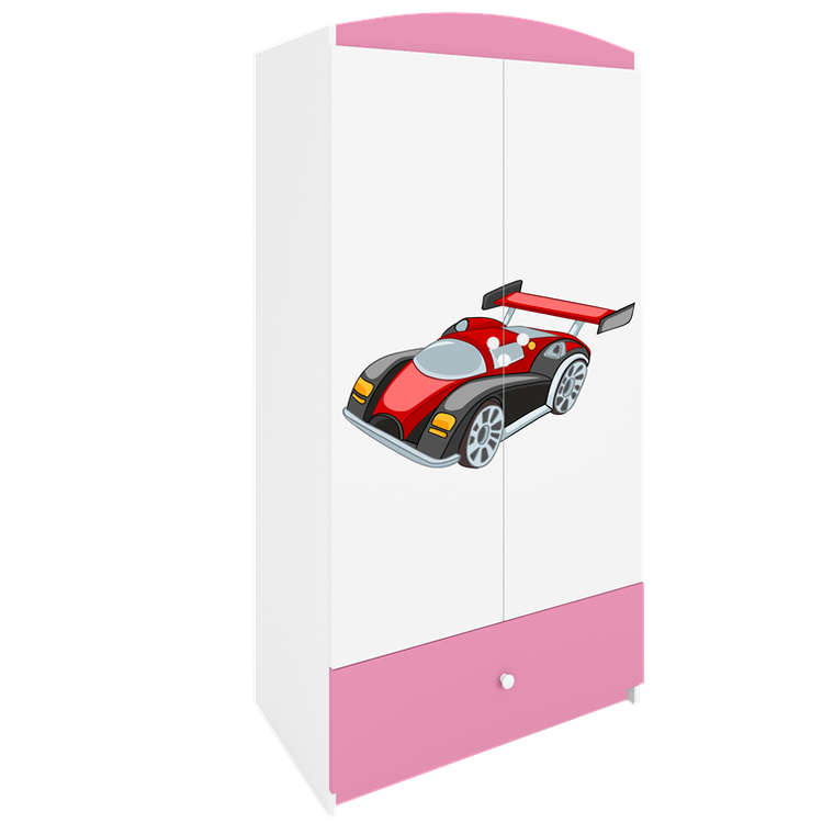 Kocot Kids, Babydreams, szafa, różowa, auto wyścigowe, 181.2-52-90 cm