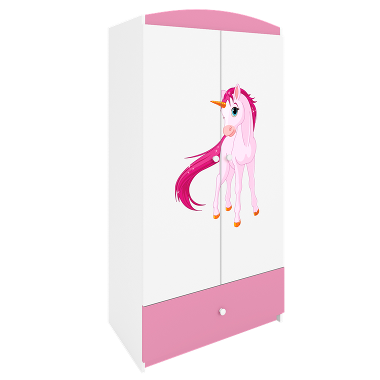 Kocot Kids, Babydreams, szafa, różowa, jednorożec, 181.2-52-90 cm