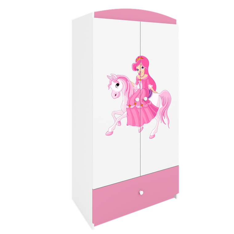 Kocot Kids, Babydreams, szafa, różowa, księżniczka na koniku, 181.2-52-90 cm