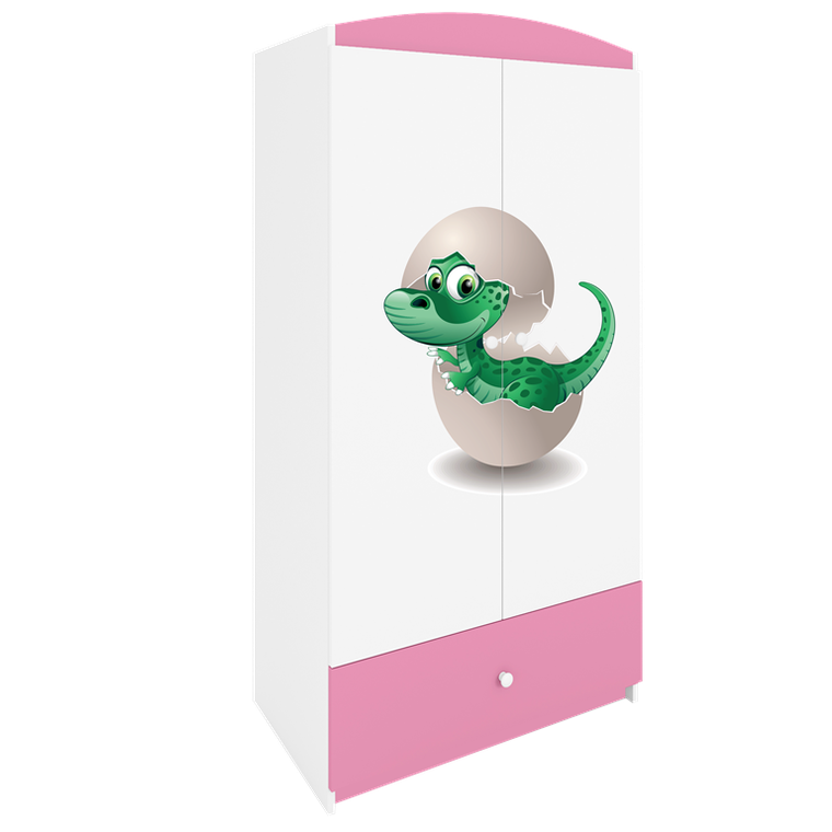 Kocot Kids, Babydreams, szafa, różowa, mały dino, 181.2-52-90 cm