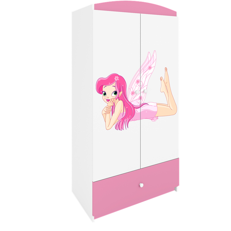 Kocot Kids, Babydreams, szafa, różowa, wróżka ze skrzydełkami, 181.2-52-90 cm