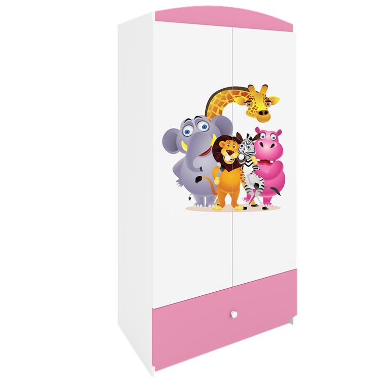 Kocot Kids, Babydreams, szafa, różowa, ZOO, 181.2-52-90 cm