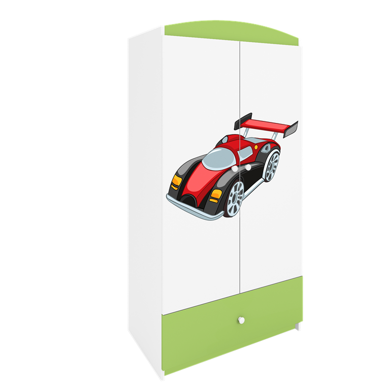 Kocot Kids, Babydreams, szafa, zielona, auto wyścigowe, 181.2-52-90 cm