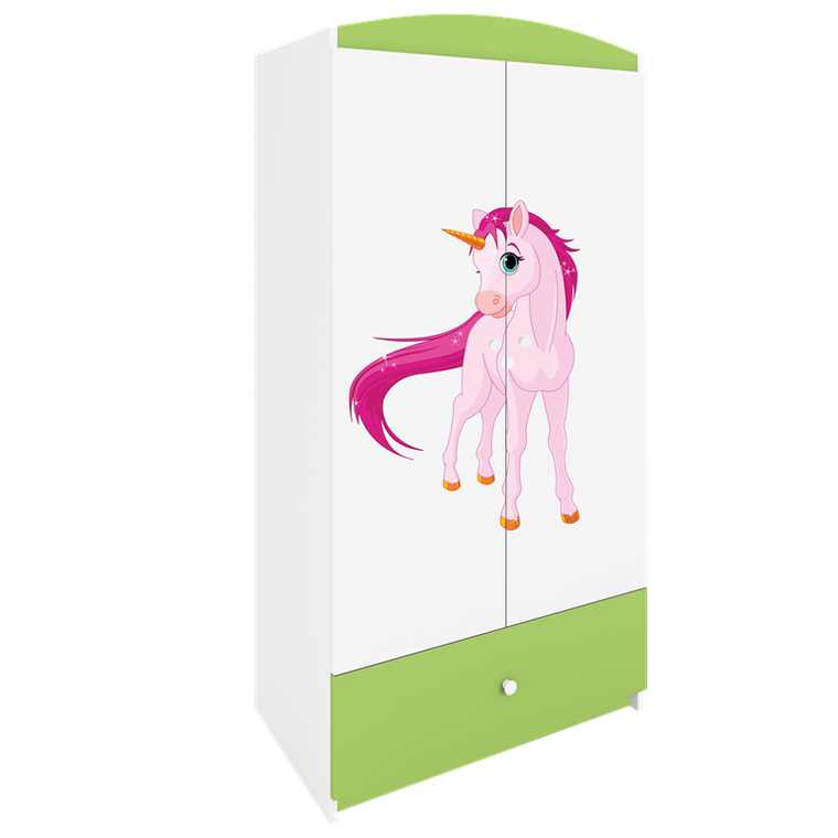 Kocot Kids, Babydreams, szafa, zielona, jednorożec, 181.2-52-90 cm