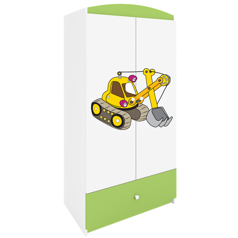 Kocot Kids, Babydreams, szafa, zielona, koparka, 181.2-52-90 cm