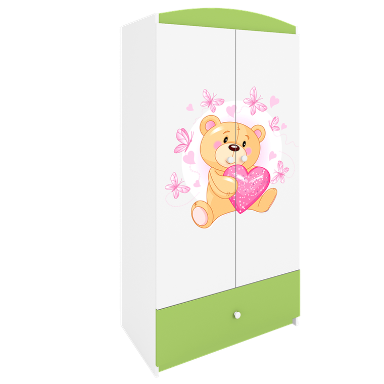 Kocot Kids, Babydreams, szafa, zielona, miś motylki, 181.2-52-90 cm