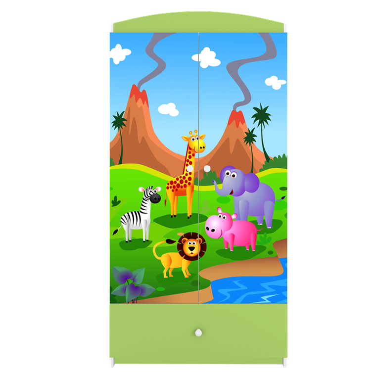 Kocot Kids, Babydreams, szafa, zielona, safari, 181.2-52-90 cm