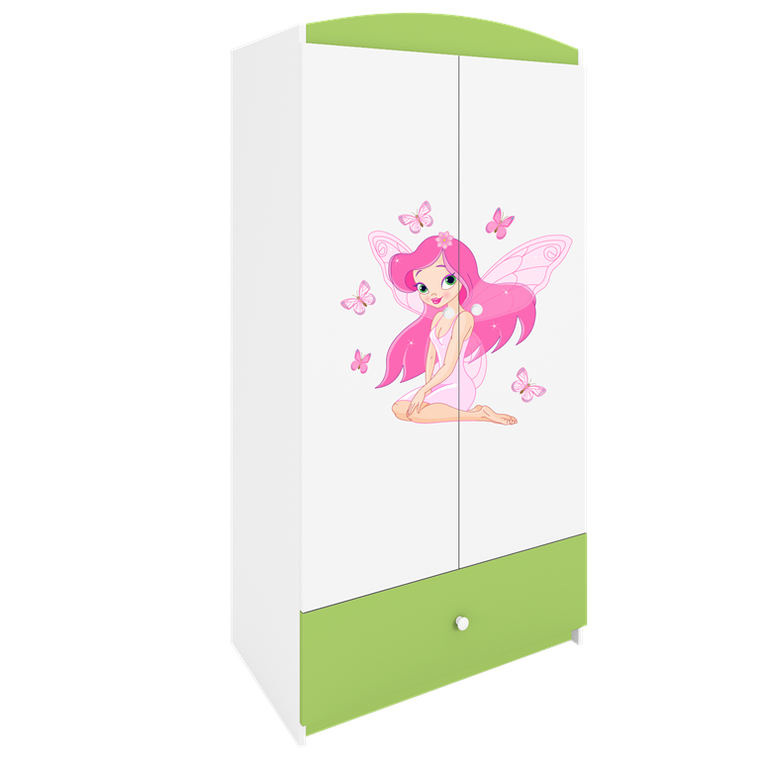 Kocot Kids, Babydreams, szafa, zielona, wróżka z motylkami, 181.2-52-90 cm