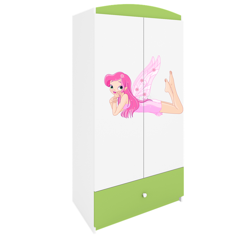 Kocot Kids, Babydreams, szafa, zielona, wróżka ze skrzydełkami, 181.2-52-90 cm