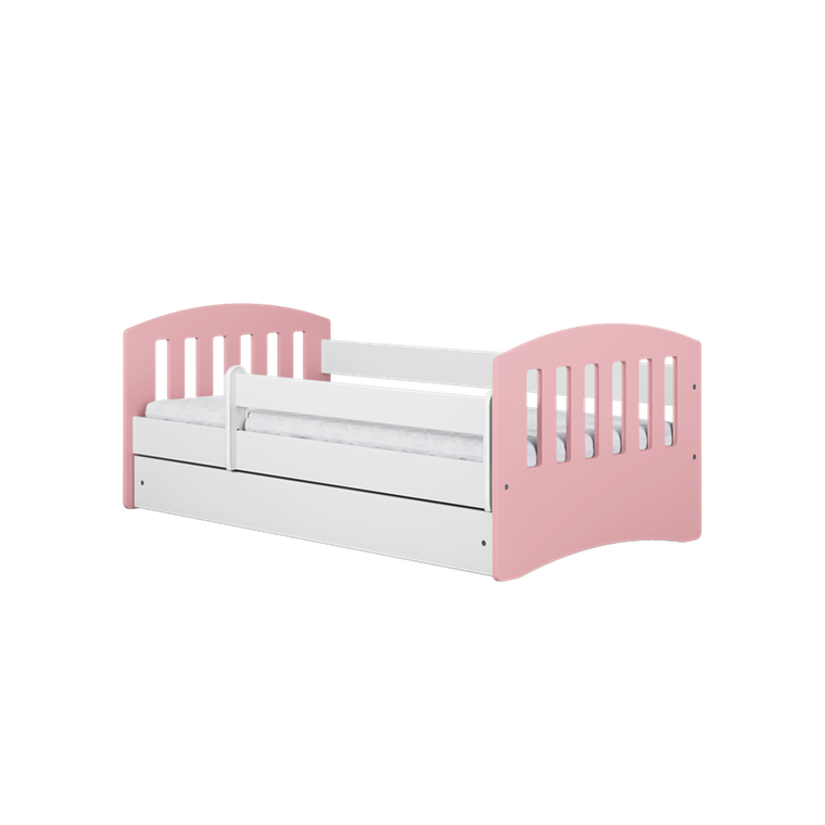Kocot Kids, Classic 1, łóżko z materacem, pudrowy róż, 80-140 cm