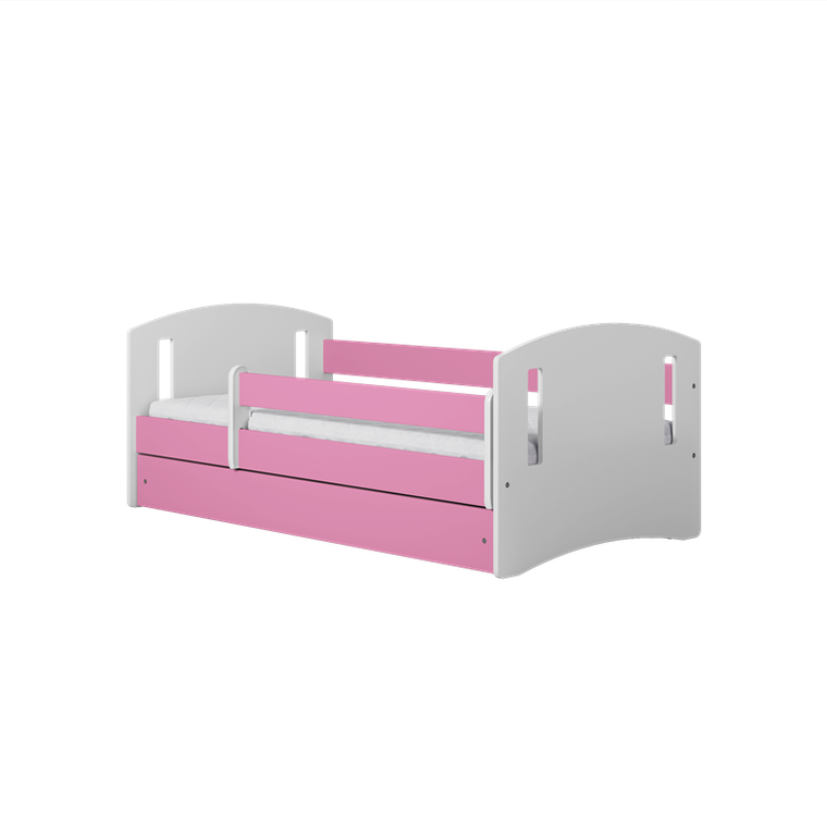 Kocot Kids, Classic 2, łóżko z materacem, różowe, 80-140 cm