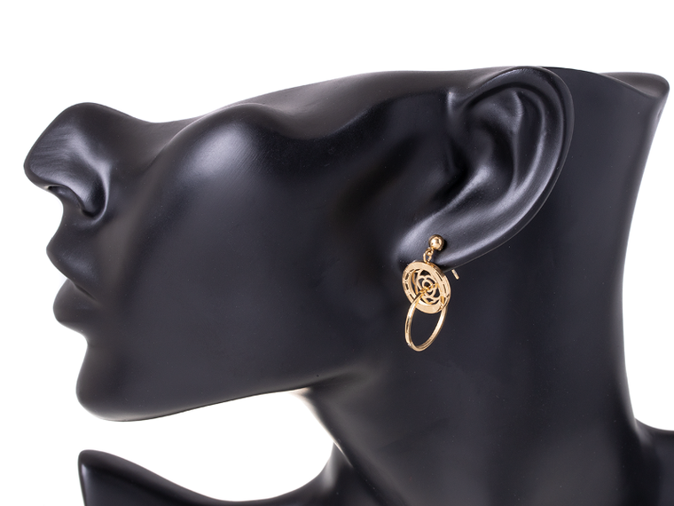 Kolczyki wiszące, kółka, złote