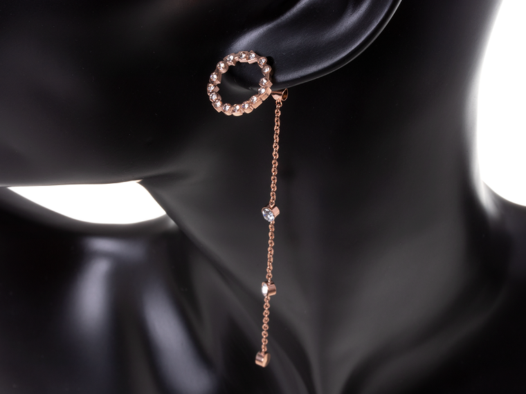 Kolczyki wiszące, rose gold