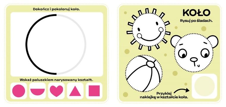 Kolorowanka malucha. Kształty. Zadania z naklejkami