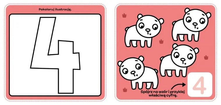 Kolorowanka malucha. Liczby. Zadania z naklejkami