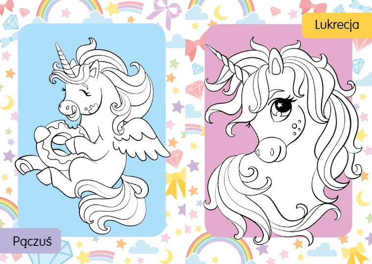 Kolorowanka z tatuażami. Jednorożce