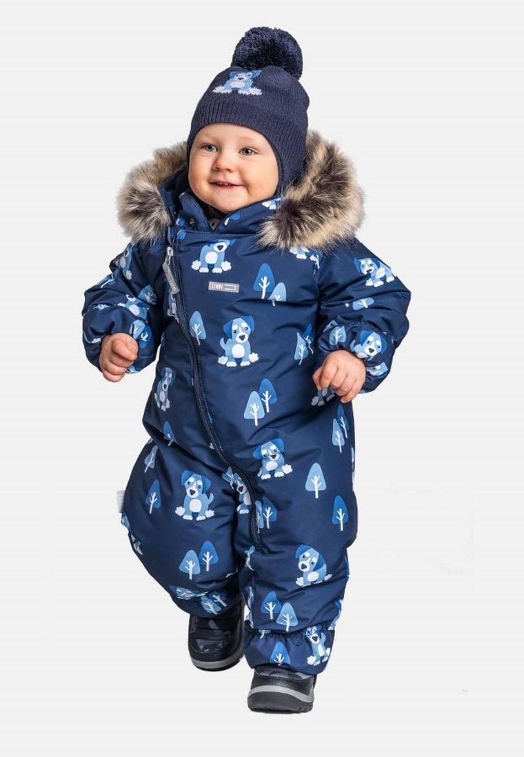 Kombinezon chłopięcy z kapturem, granatowy, Lenne