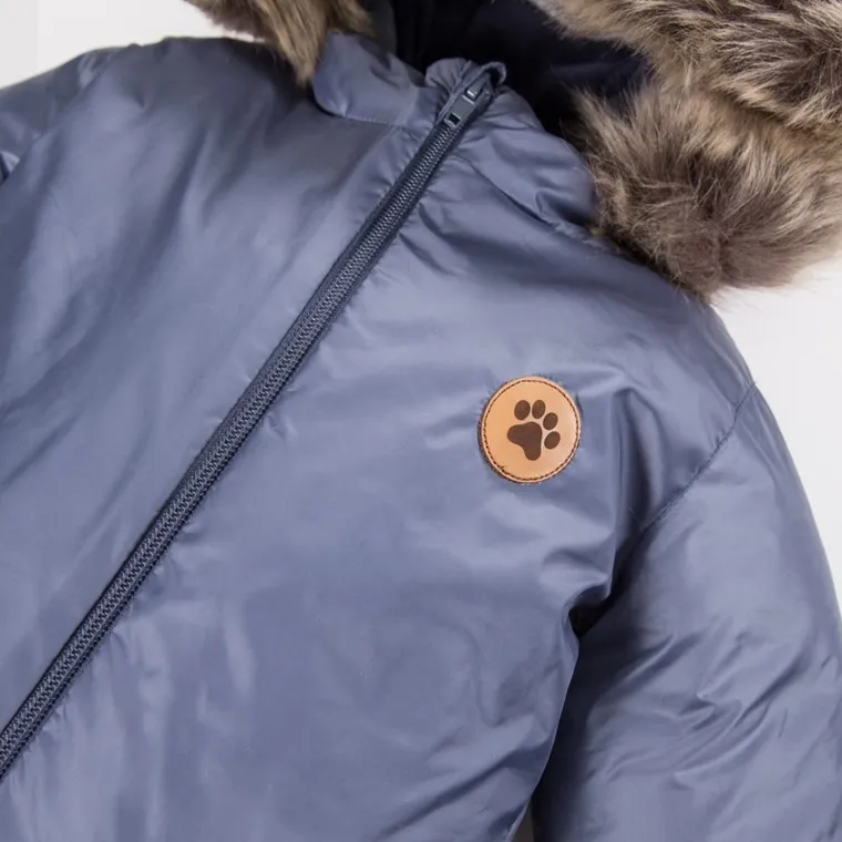 Kombinezon chłopięcy z kapturem, ocieplany, granatowy, Eevi