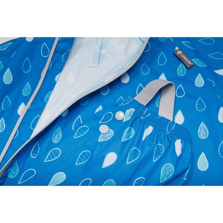 Kombinezon przeciwdeszczowy dziecięcy z kapturem, niebieski, LittleLife