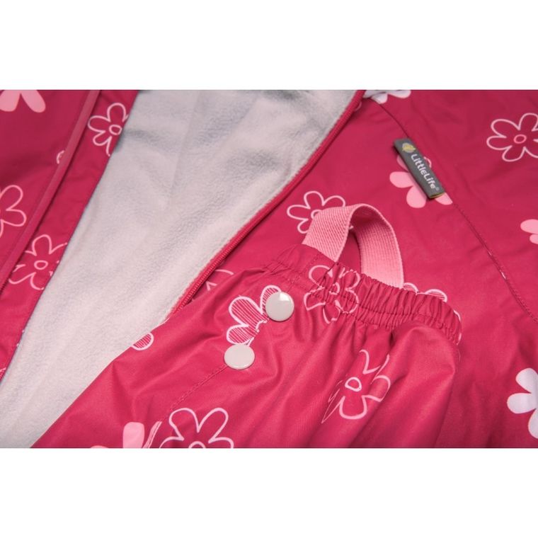 Kombinezon przeciwdeszczowy dziecięcy z kapturem, różowy, LittleLife