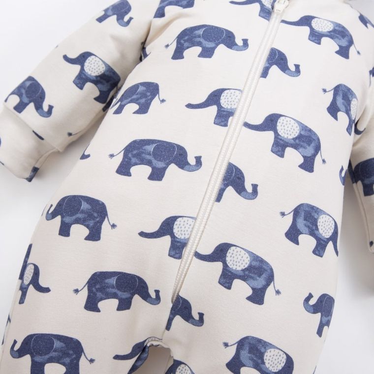 Kombinezon przejściowy chłopięcy z kapturem, ecru, Eevi