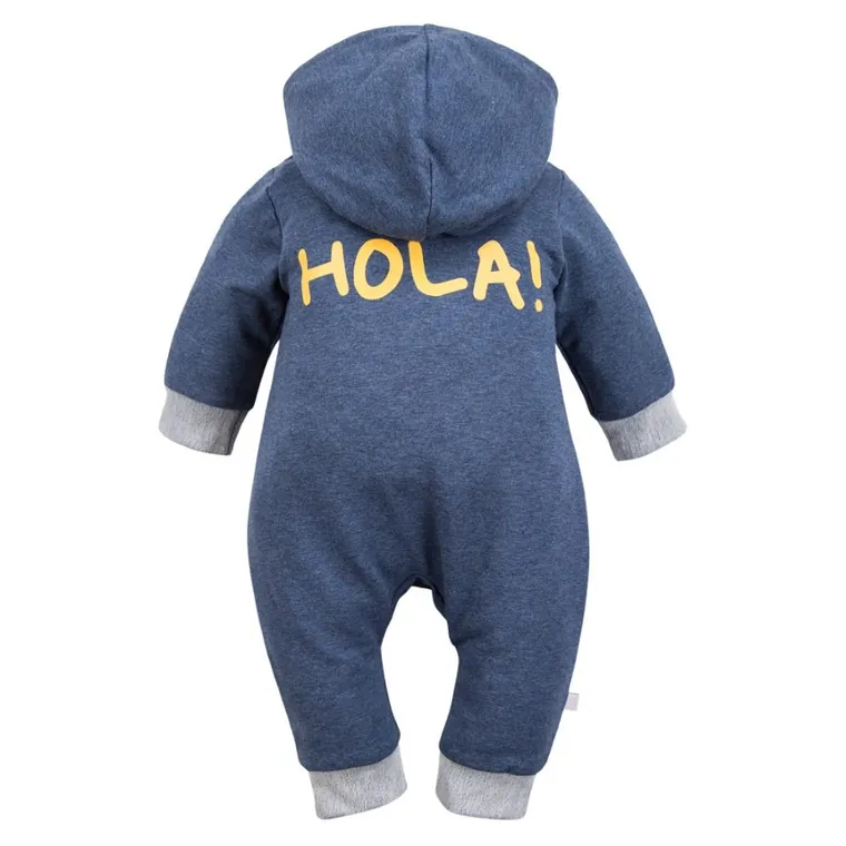 Kombinezon przejściowy chłopięcy z kapturem, granatowy, Eevi