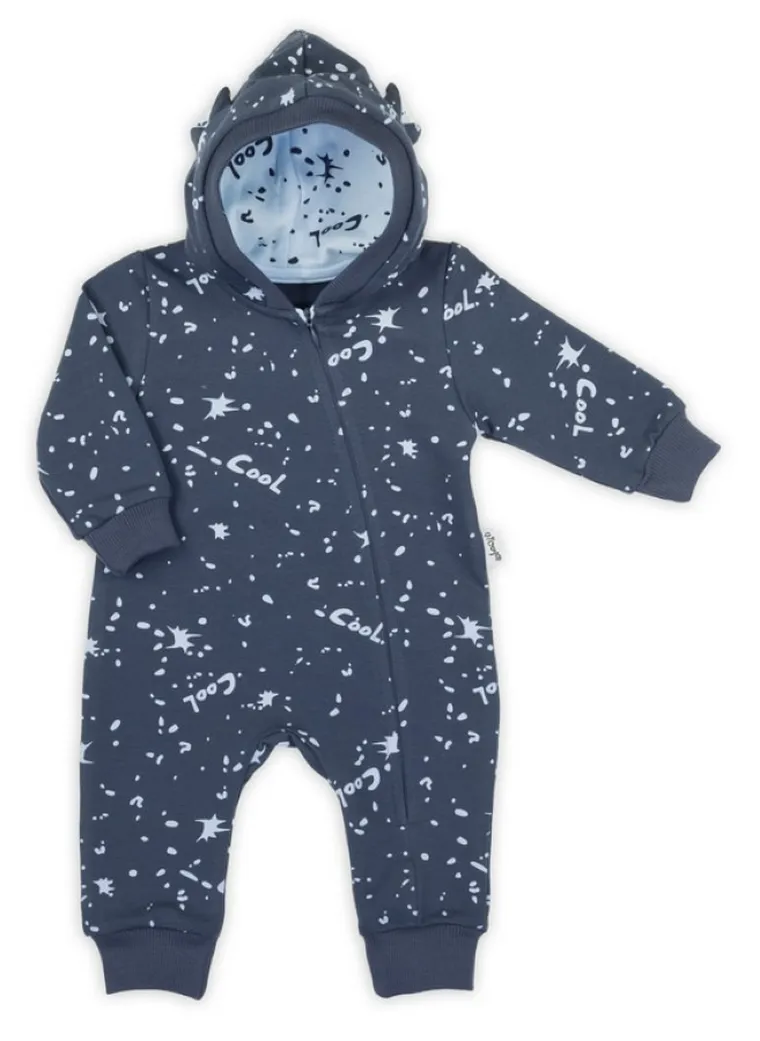 Kombinezon przejściowy chłopięcy z kapturem, granatowy, Nicol