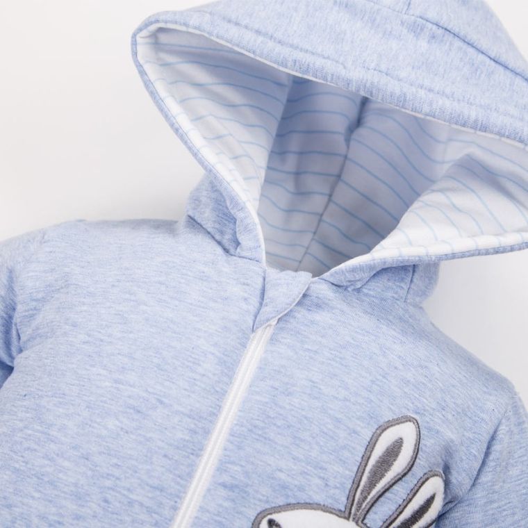 Kombinezon przejściowy chłopięcy z kapturem, niebieski, Eevi