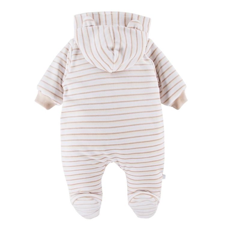 Kombinezon przejściowy chłopięcy z kapturem, ocieplany, beżowy, Eevi