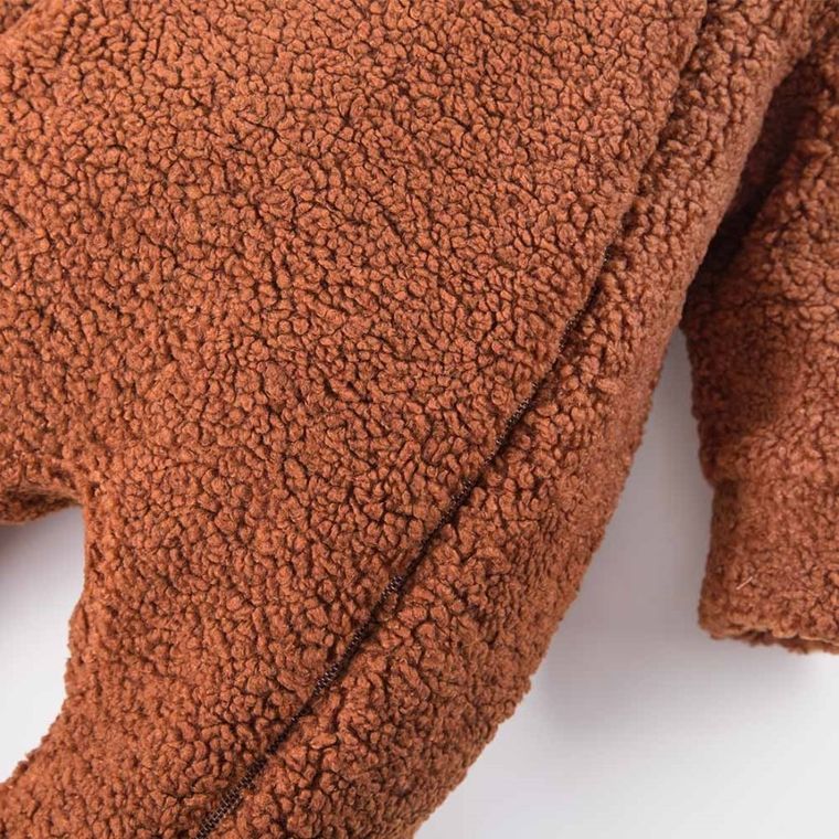 Kombinezon przejściowy chłopięcy z kapturem, ocieplany, brązowy, Eevi