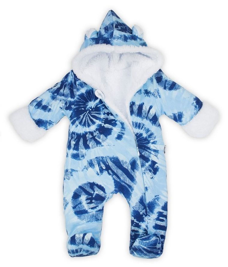 Kombinezon przejściowy chłopięcy z kapturem, ocieplany, niebieski, Nicol