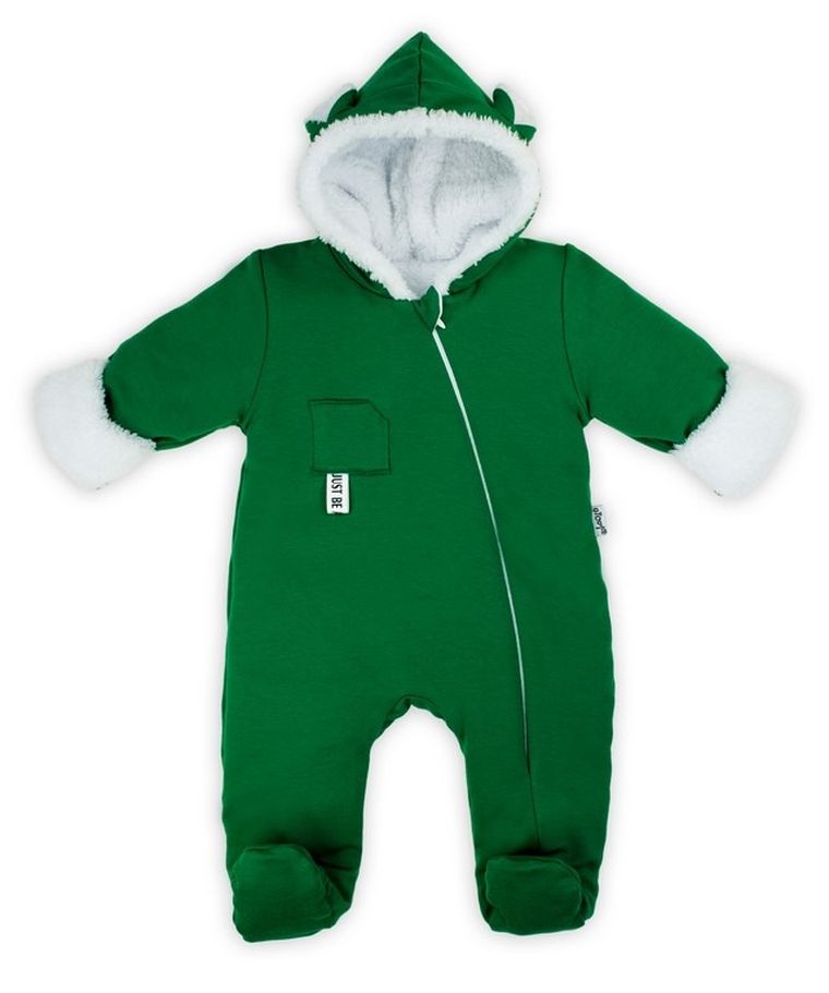 Kombinezon przejściowy chłopięcy z kapturem, ocieplany, zielony, Nicol