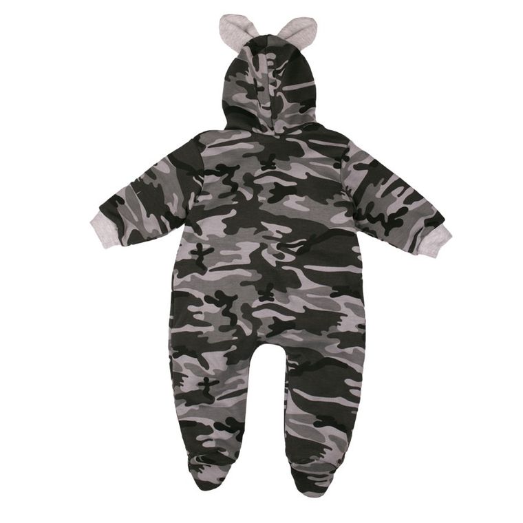 Kombinezon przejściowy chłopięcy z kapturem, szaro-czarny, Tup Tup