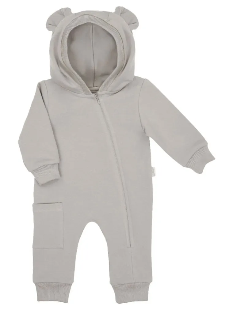 Kombinezon przejściowy chłopięcy z kapturem, szary, Nicol