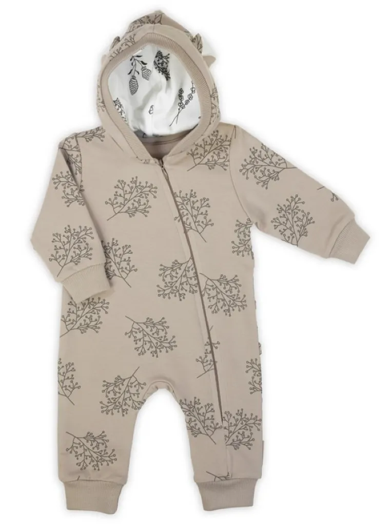 Kombinezon przejściowy dziewczęcy z kapturem, beżowy, Nicol